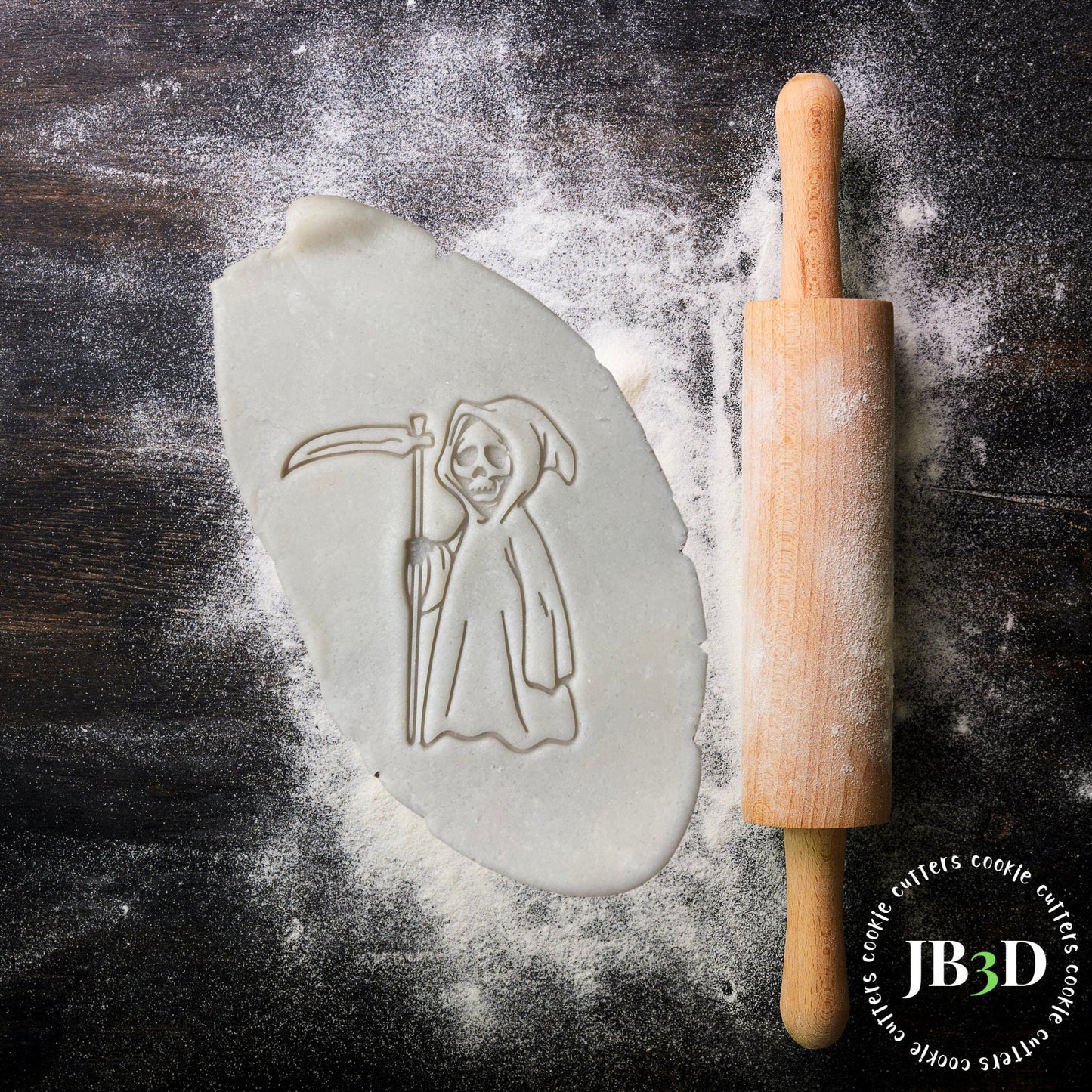 AGE DEATH COOKIES Grim Reaper etc Cookie Cutter and Stamp