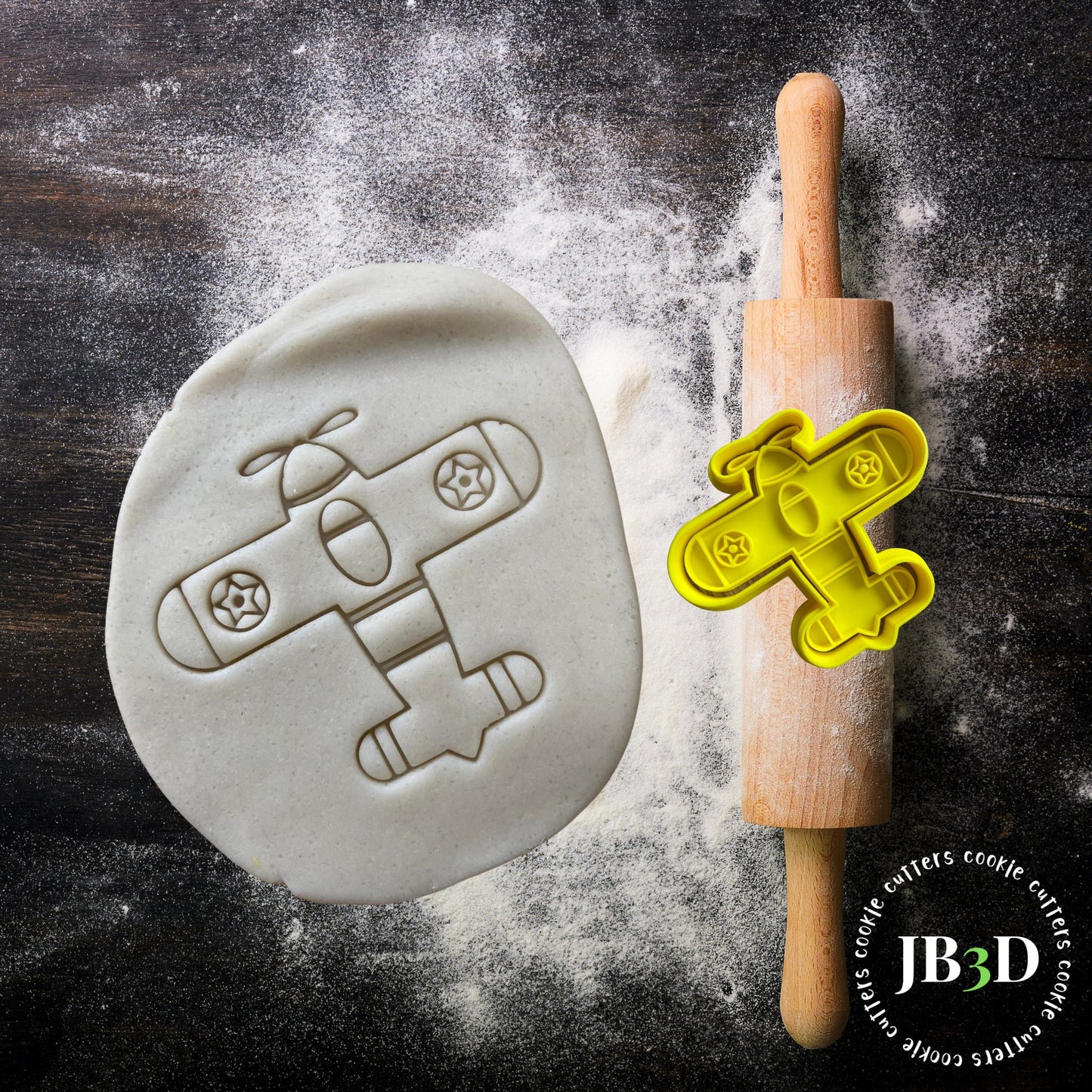 PROPELLER PLANE with or without stars/circles. Cookie Cutter & Stamp