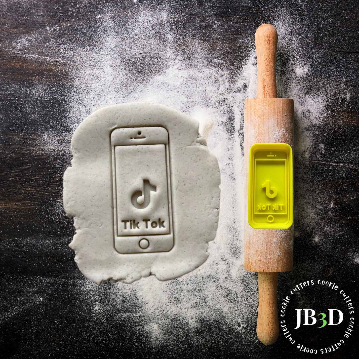 IPHONE Tik Tok Cookie Cutter and Embosser Stamp