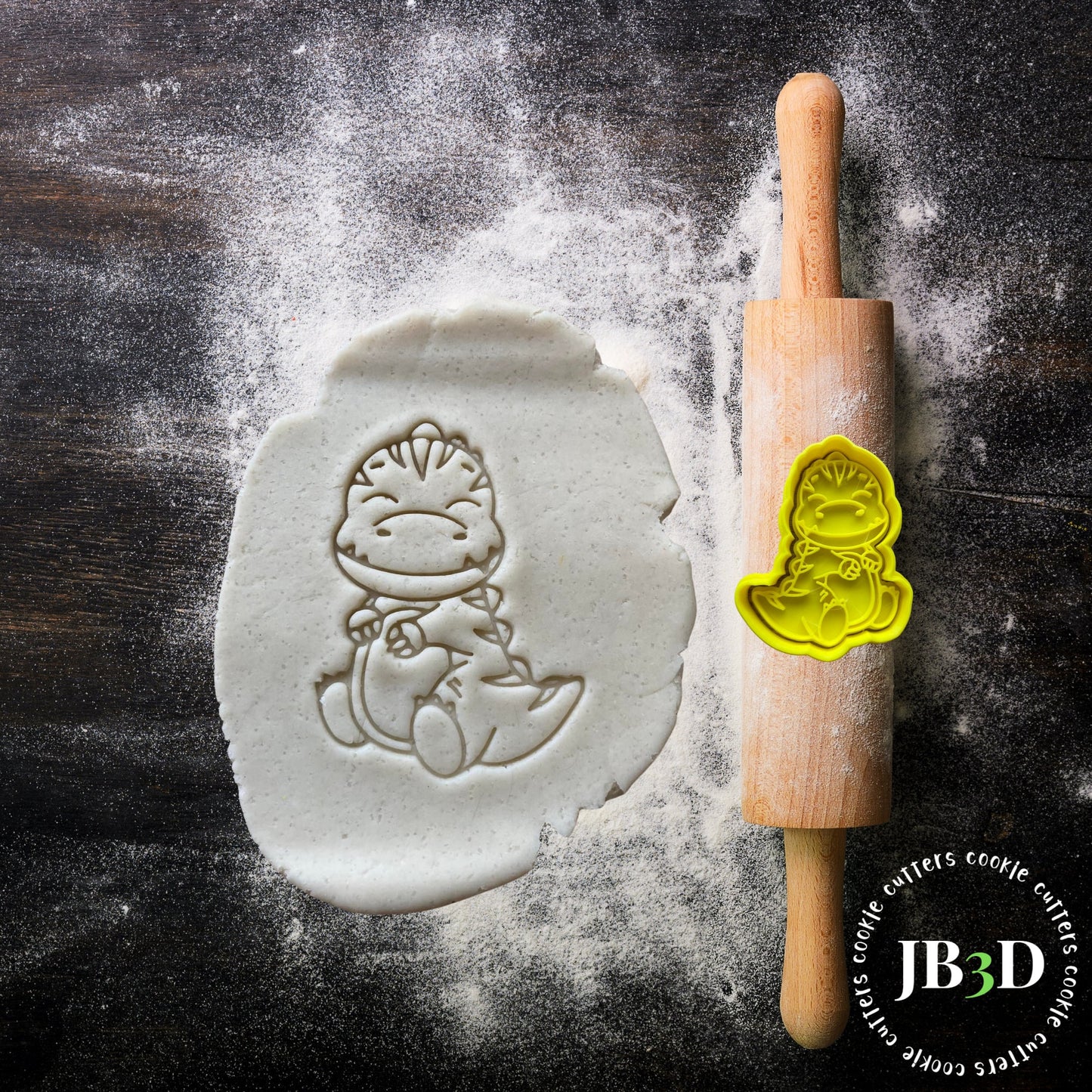 BABY DINOSAUR SET of 4 Cookie Cutters and Embosser stamps