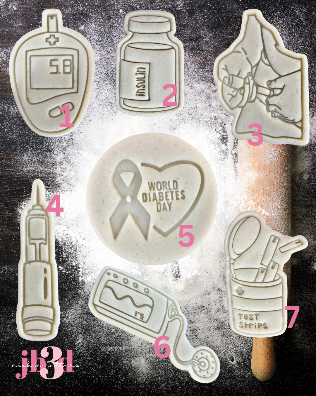 World Diabetes Day DIABETES Cutter & Embosser Stamp