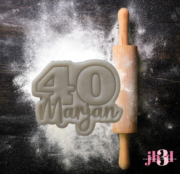 Custom 40th Name - Cutter & Embosser Stamp