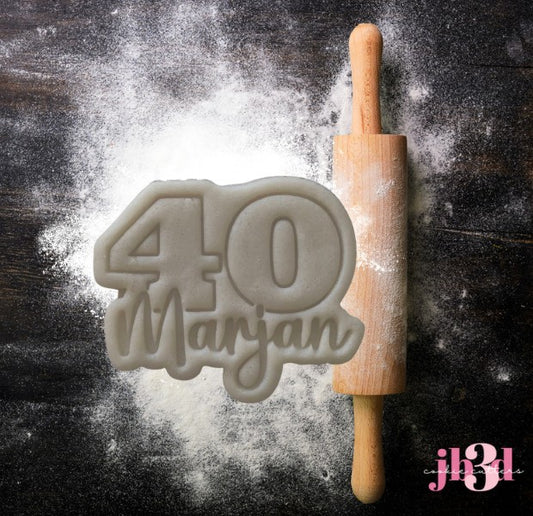 Custom 40th Name - Cutter & Embosser Stamp
