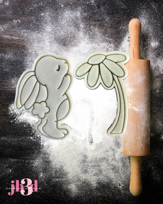 Rabbit & Flower Cutters & Embosser Stamps
