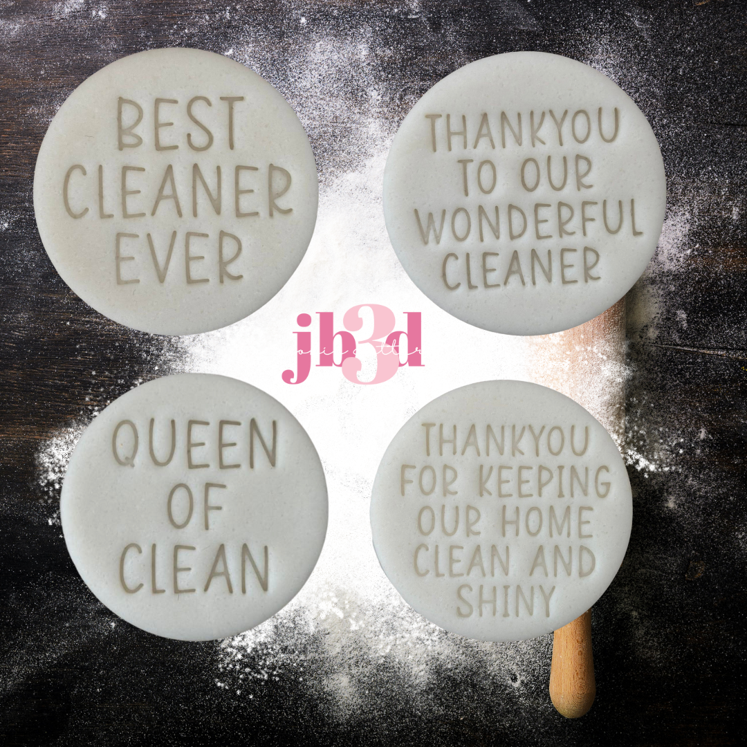 Cleaning Supplies and Thankyou's - Cutters & Embossr Stamps