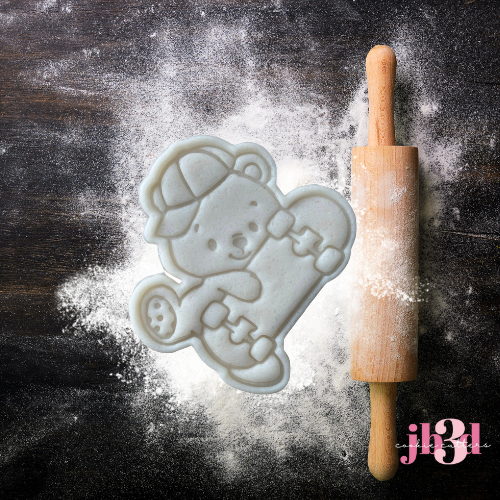 Skateboard Bear - Cutter & Embosser Stamp