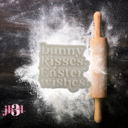 Bunny Kisses Easter Wishes - Cutter & Debosser Stamp