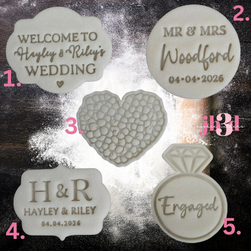 Custom Wedding/Engagement Cuttrers & Emobosser Stamps