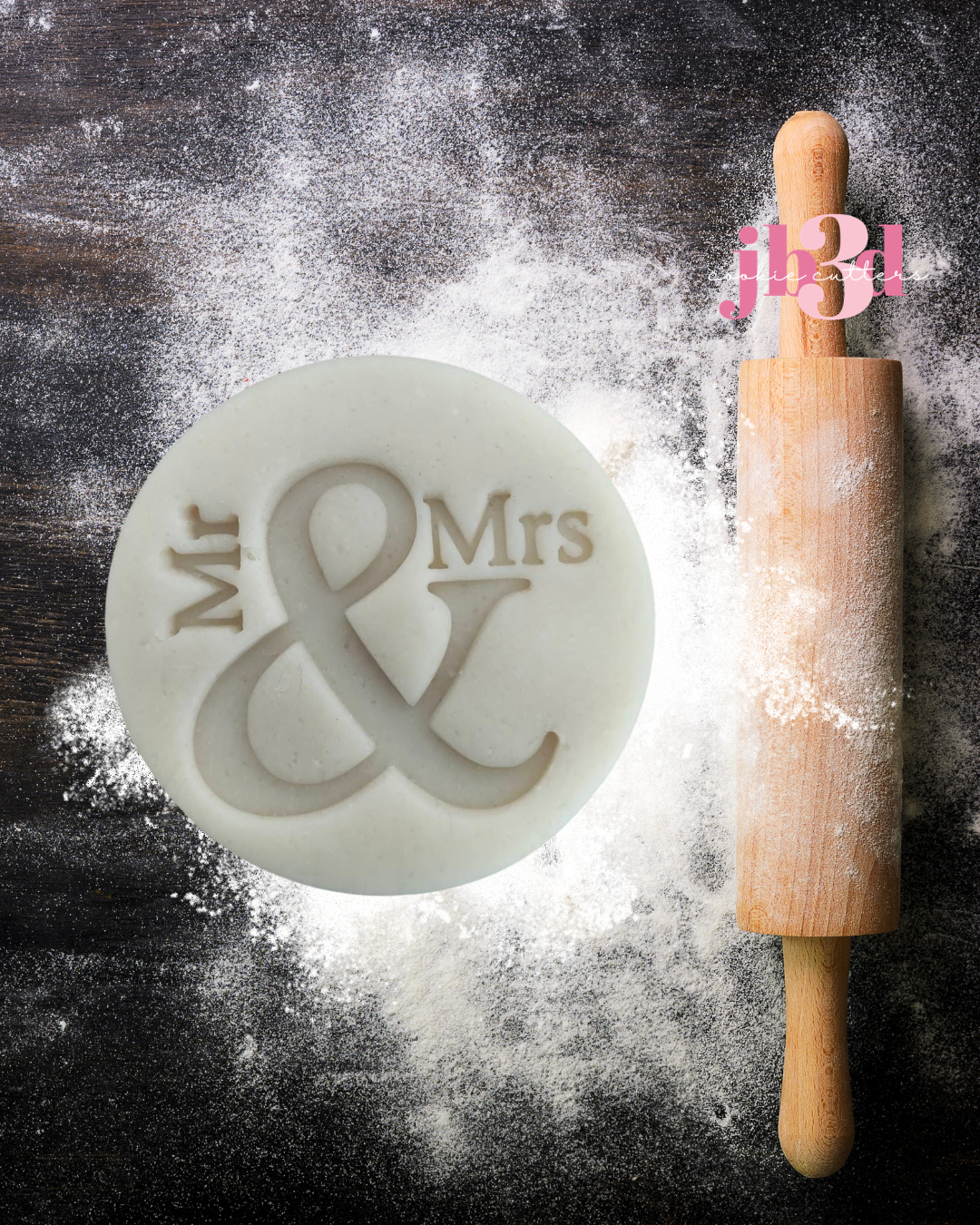 Mr & Mrs - 70mm Embosser Stamp
