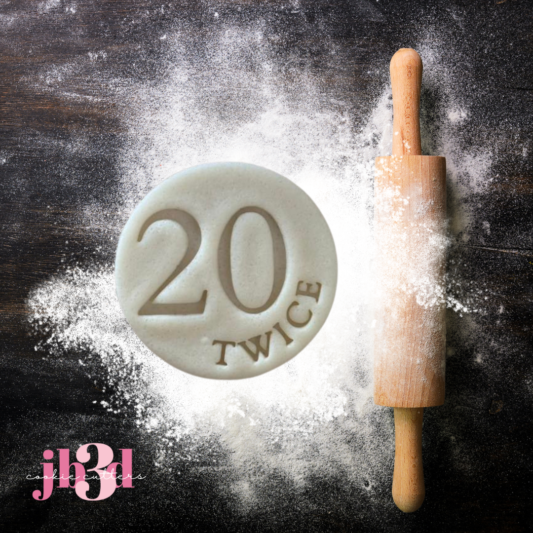 20 Twice (Fortieth Birthday) Embosser Stamp