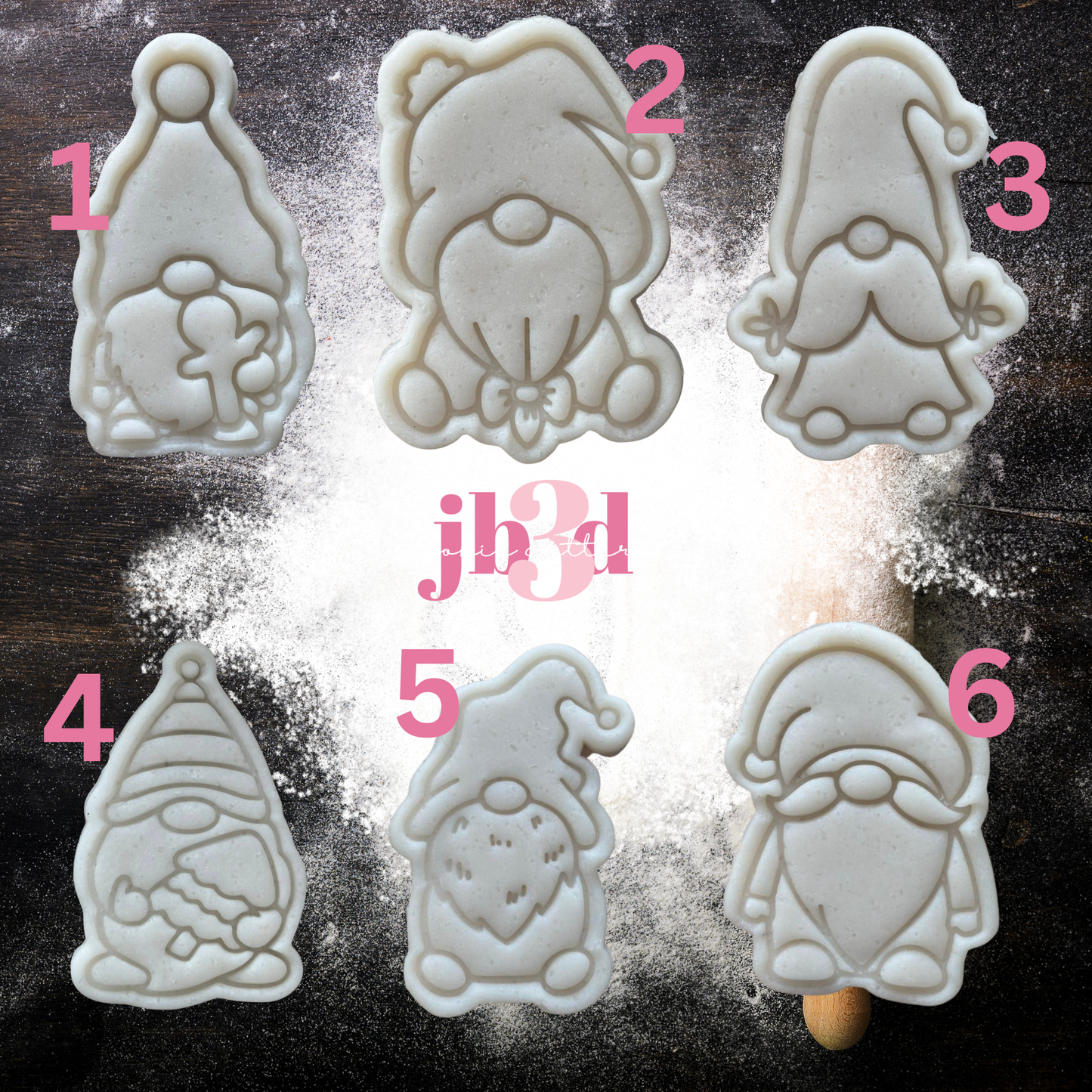 6 Mini Gnomes - Cutters & Embosser Stamps