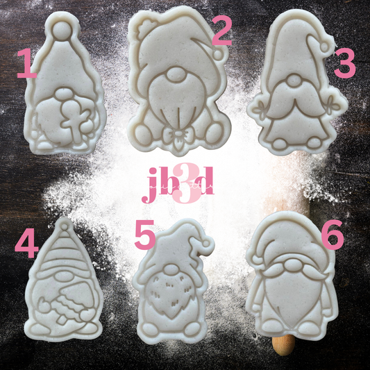 6 Mini Gnomes - Cutters & Embosser Stamps