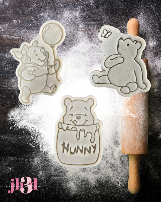 Winnie The Pooh - x3 Cutter & Embosser Stamps