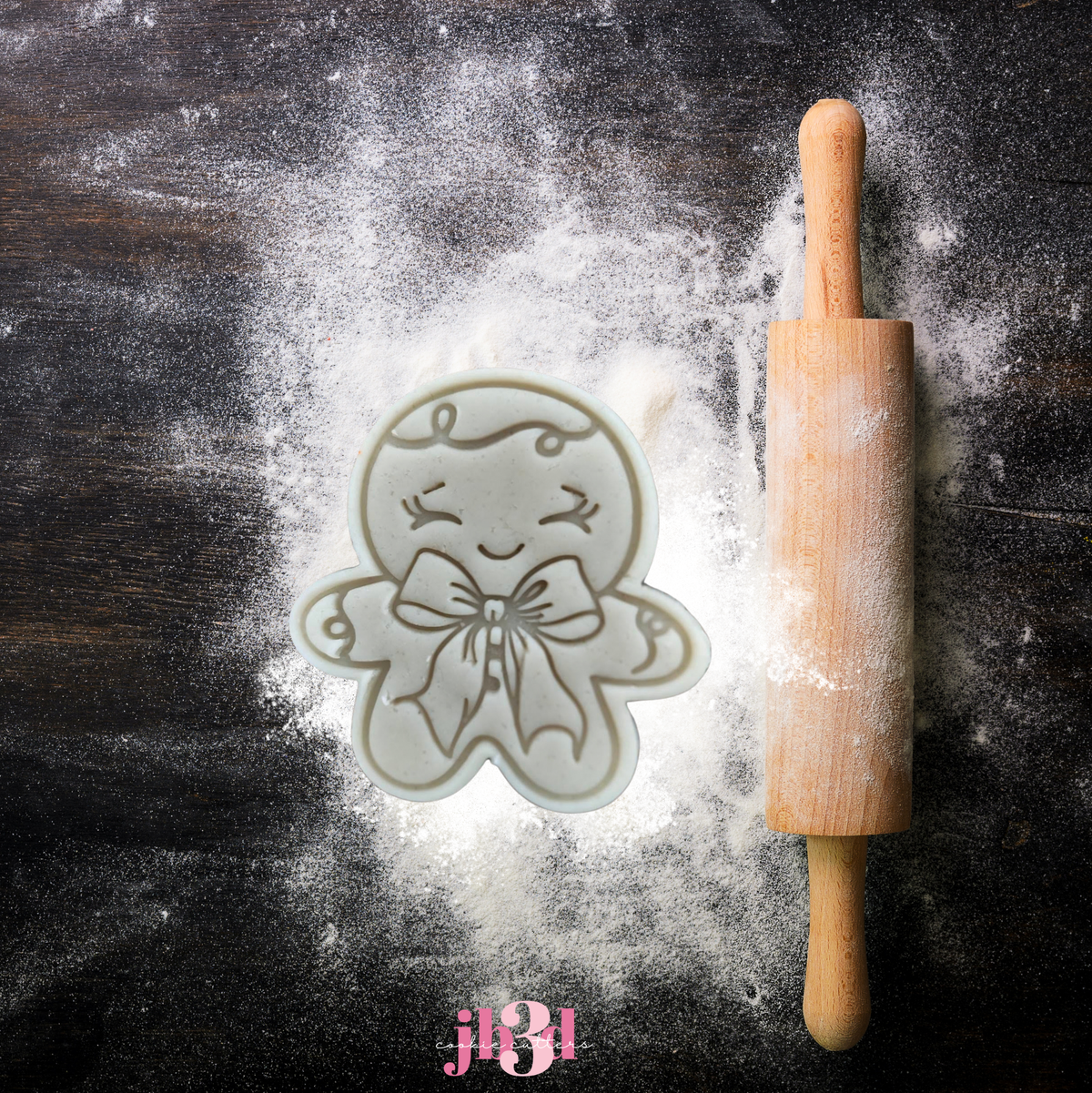 Big Bow Gingerbread - Cutter & Embosser Stamp