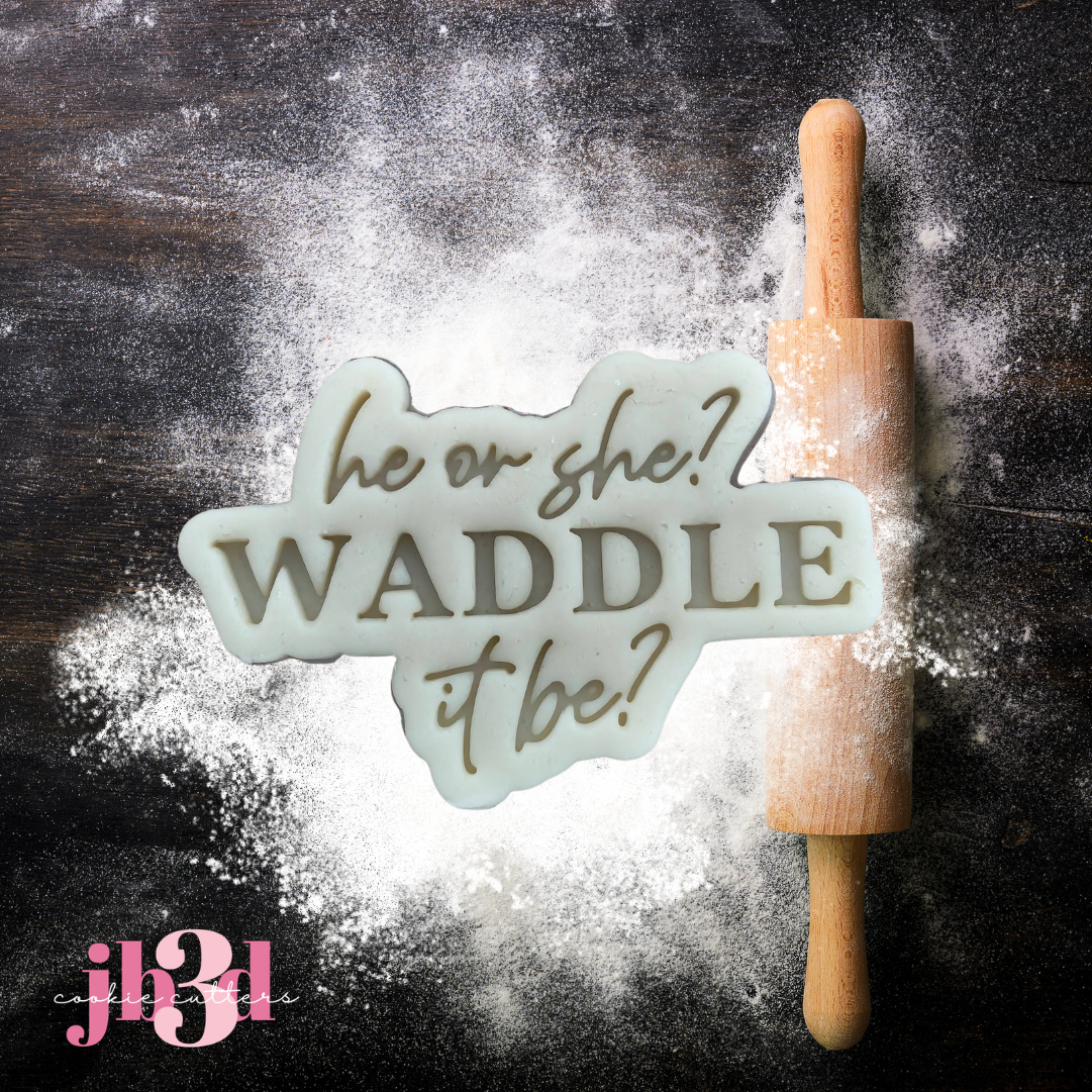 He or She? WADDLE it be? Baby Shower Cutters & Embosser Stamps