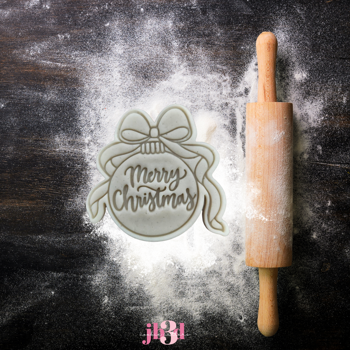 Merry Christmas Bauble - Cutter & Embosser Stamp