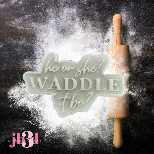 He or She? WADDLE it be? Baby Shower Cutters & Embosser Stamps