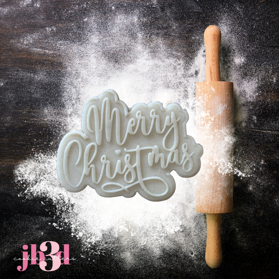 Merry Christmas Cutter & Debosser Stamp