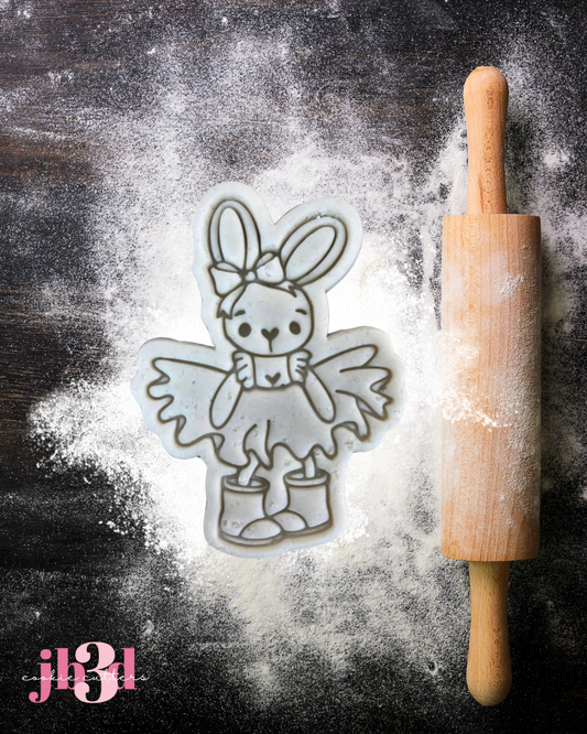 Girl Rabbit in Gumboots Cutter & Embosser Stamp