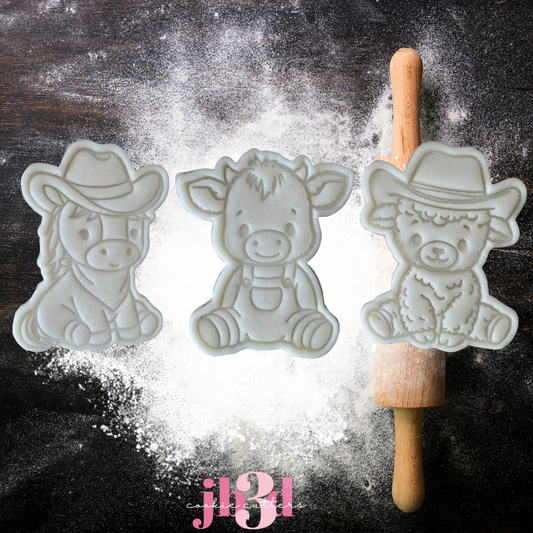 Cowboy Rodeo Baby Animals - Cow/Horse/Lamb - Cutters & Embosser Stamps