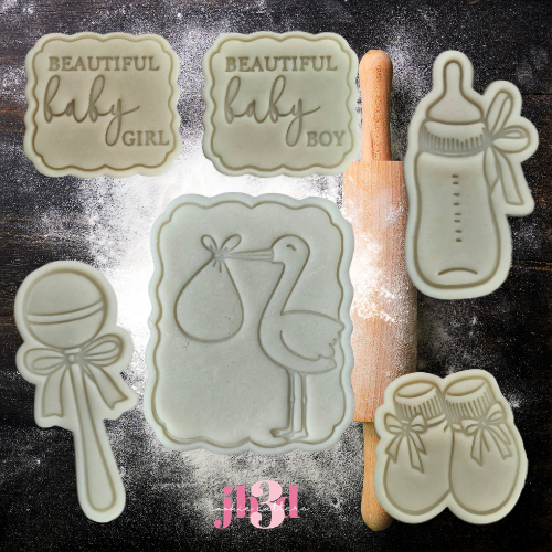 Beautiful Baby Set - Cutters & Embosser Stamps