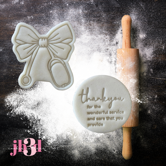 Nurse / Doctor Thankyou Set or Singles  - Cutter & Embosser Stamps