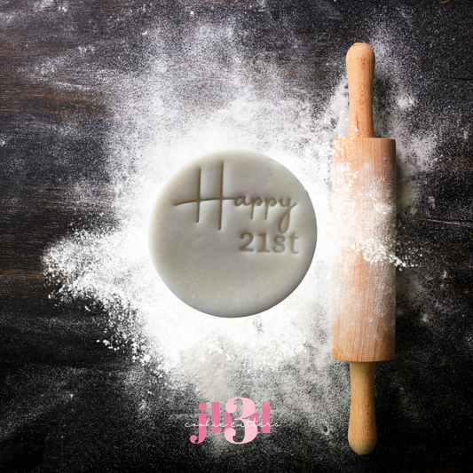 Happy 21st - 70mm Embosser Stamp