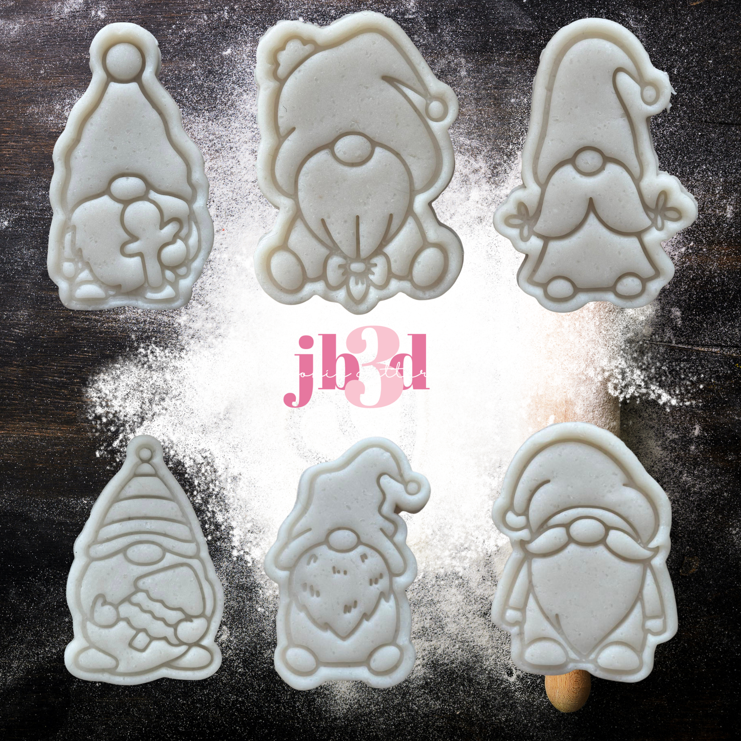6 Mini Gnomes - Cutters & Embosser Stamps