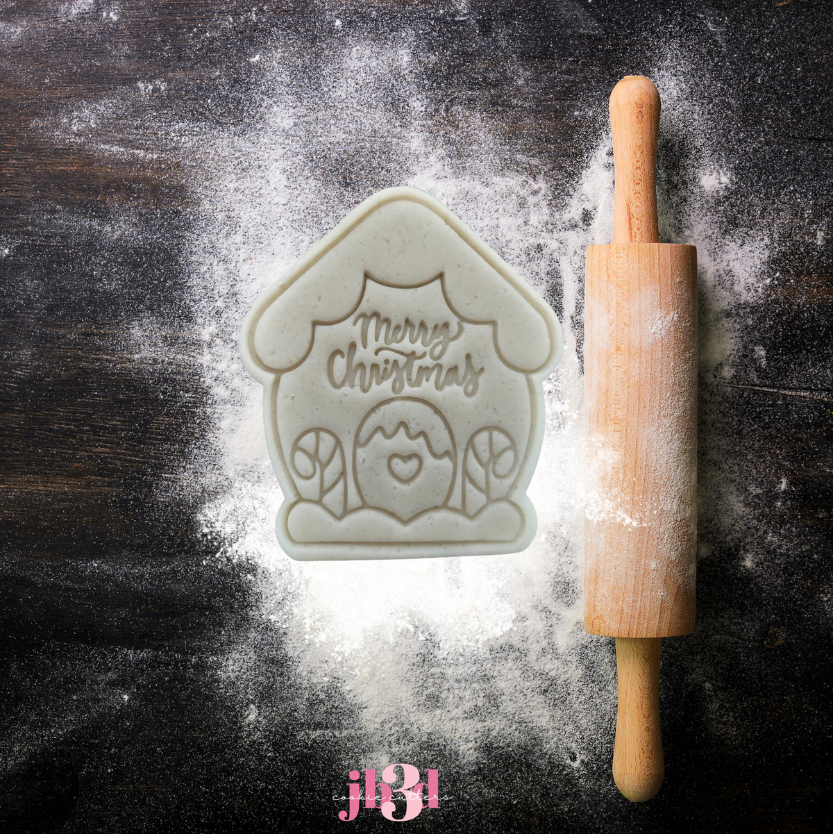 Gingerbread house - Merry Christmas - Cutter & Embosser Stamp