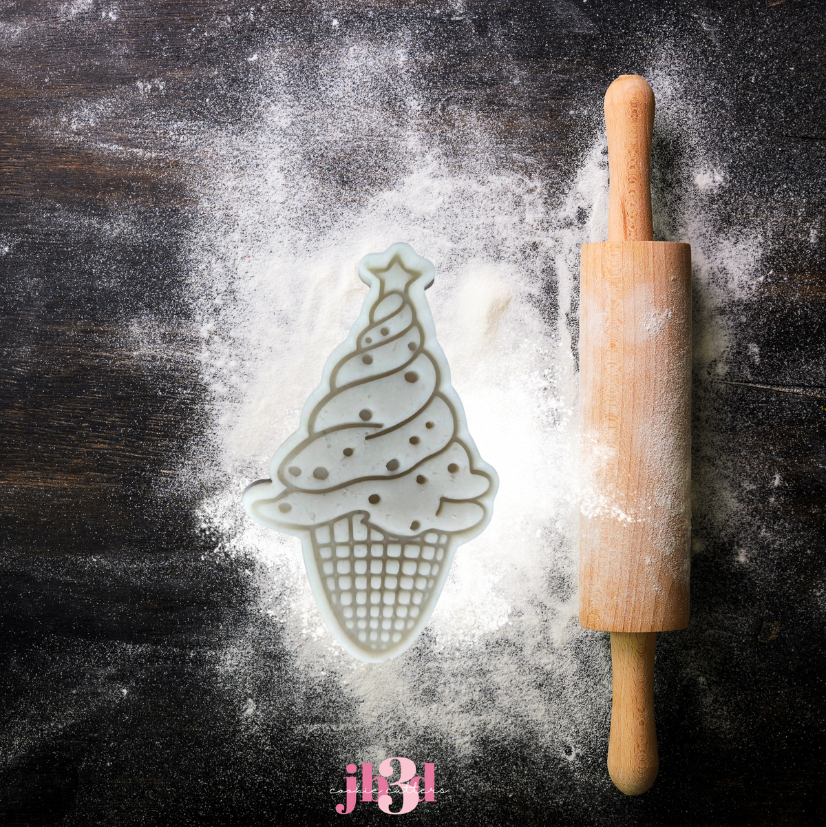 Ice cream Christmas Tree - Cutter & Embosser Stamp