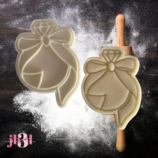 Rings with Bows - Cutters and both Debosser and Embosser Stamp