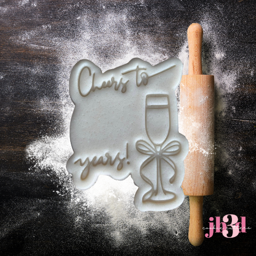 Cheers to ____ Years Wine Glass - Cutters & Embosser Stamps