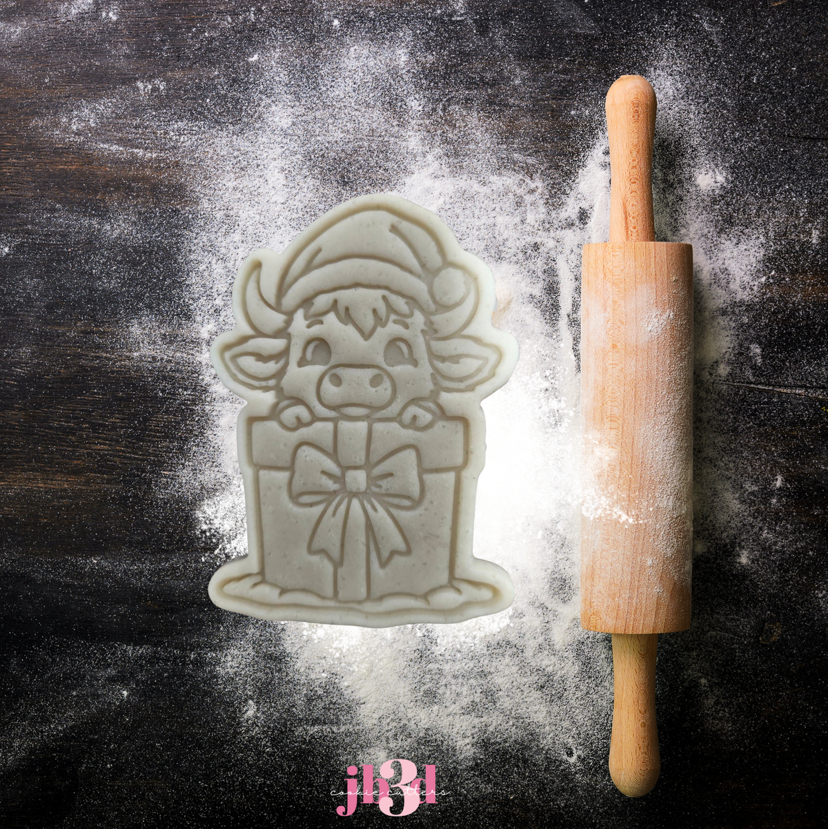 Highland cow Christmas present - Cutter & Embosser Stamp
