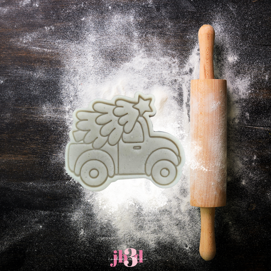Christmas Truck with Tree - Cutter & Embosser Stamp