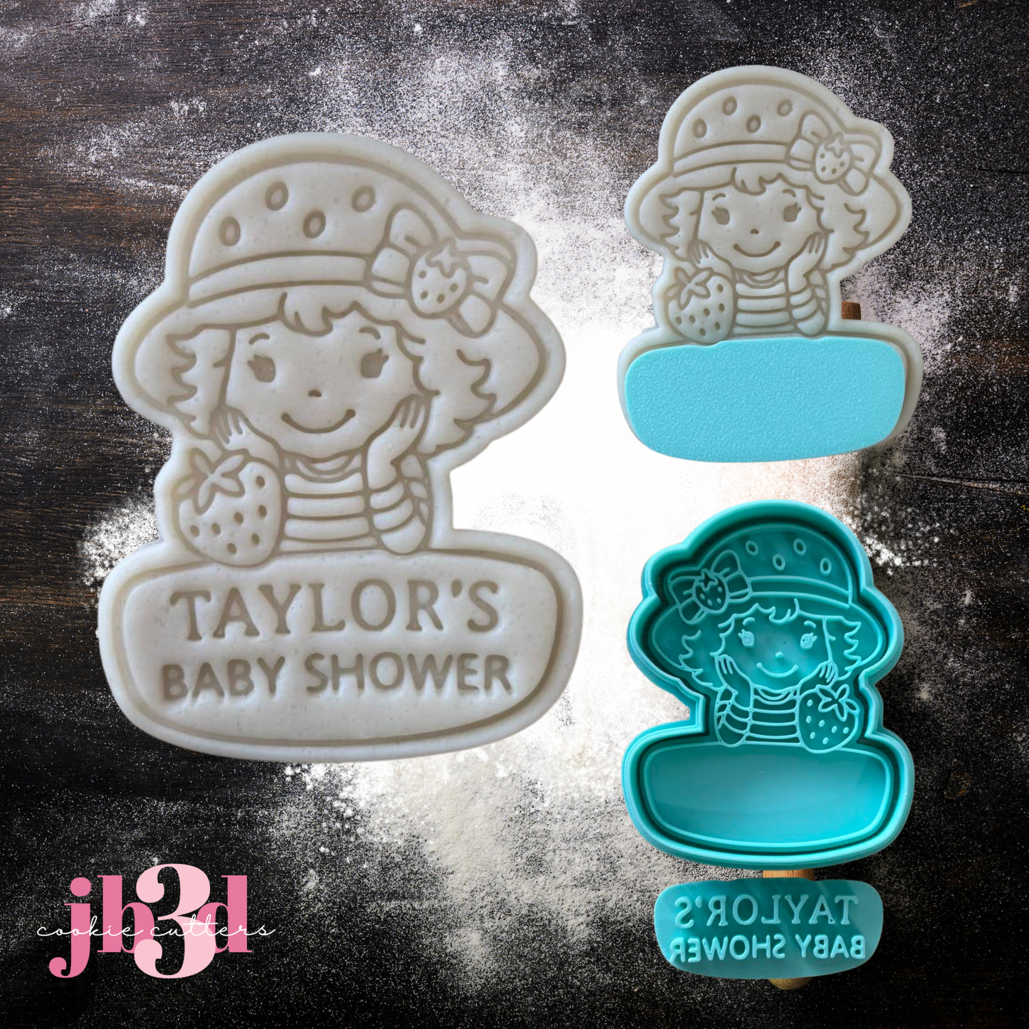 Custom Names Strawberry Shortcake Baby Shower - Cutters & Embosser Stamps