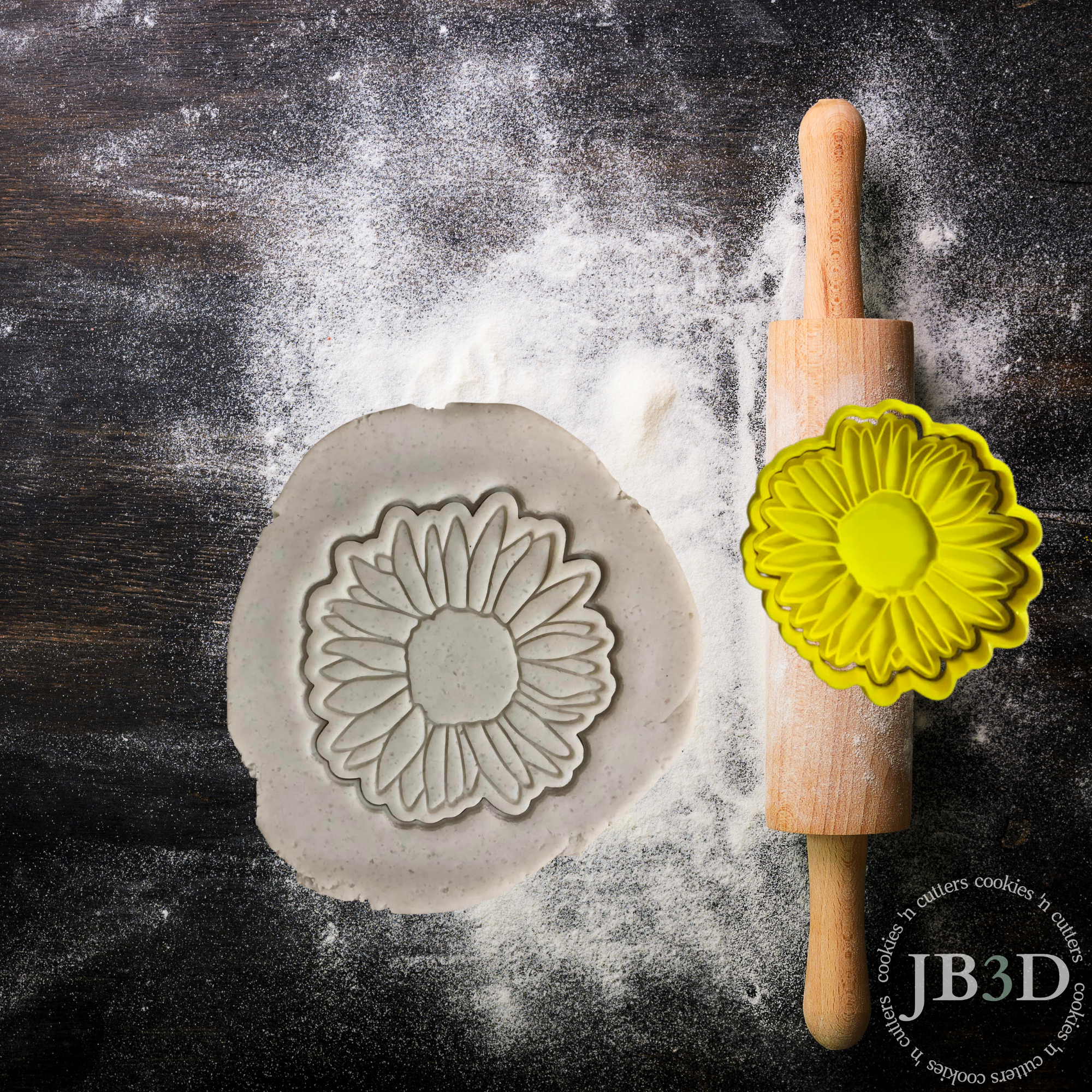 Sunflower Cutter & Embosser – jb3dcookiecutters
