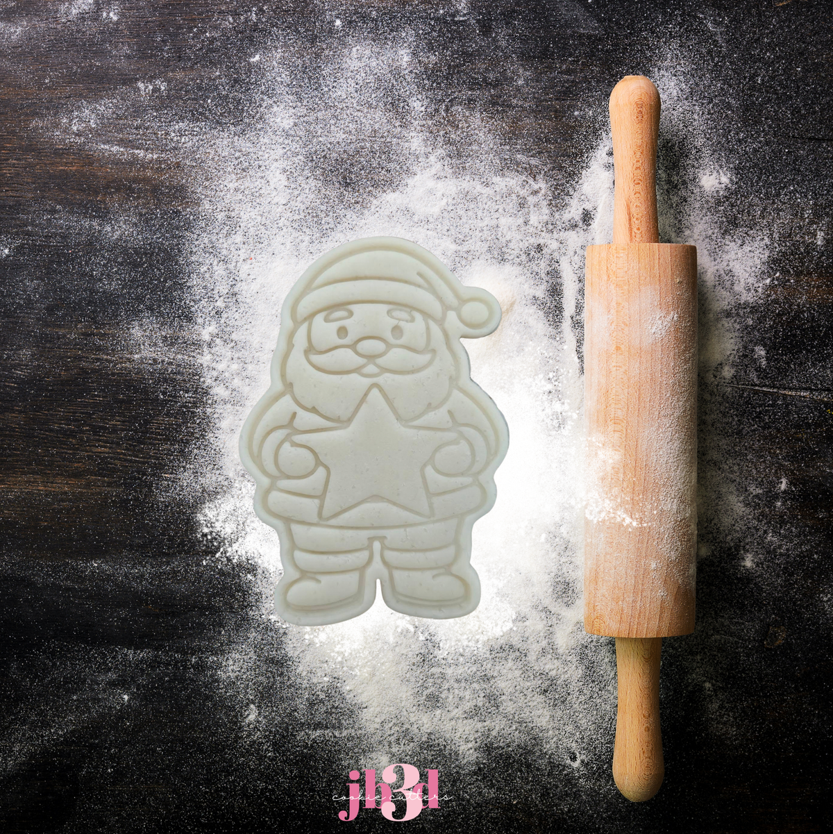 Santa with Star - Cutter & Embosser Stamp