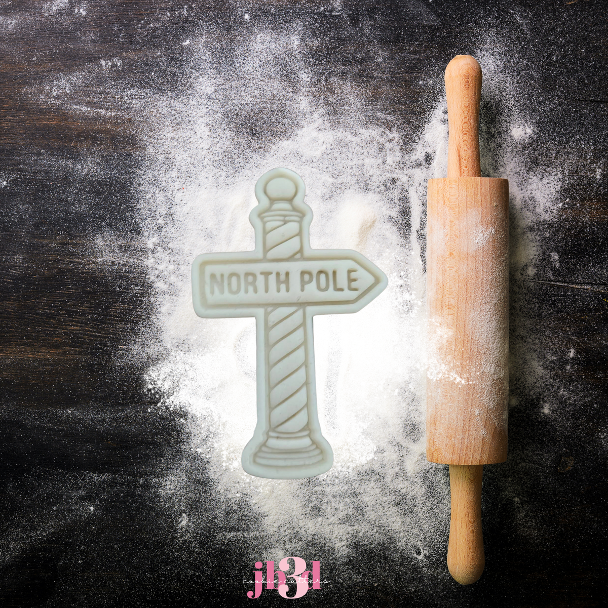 North Pole sign - Cutter & Embosser Stamp