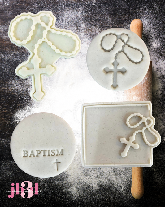 Rosary Beads / Baptism Cutter & Embosser Stamp