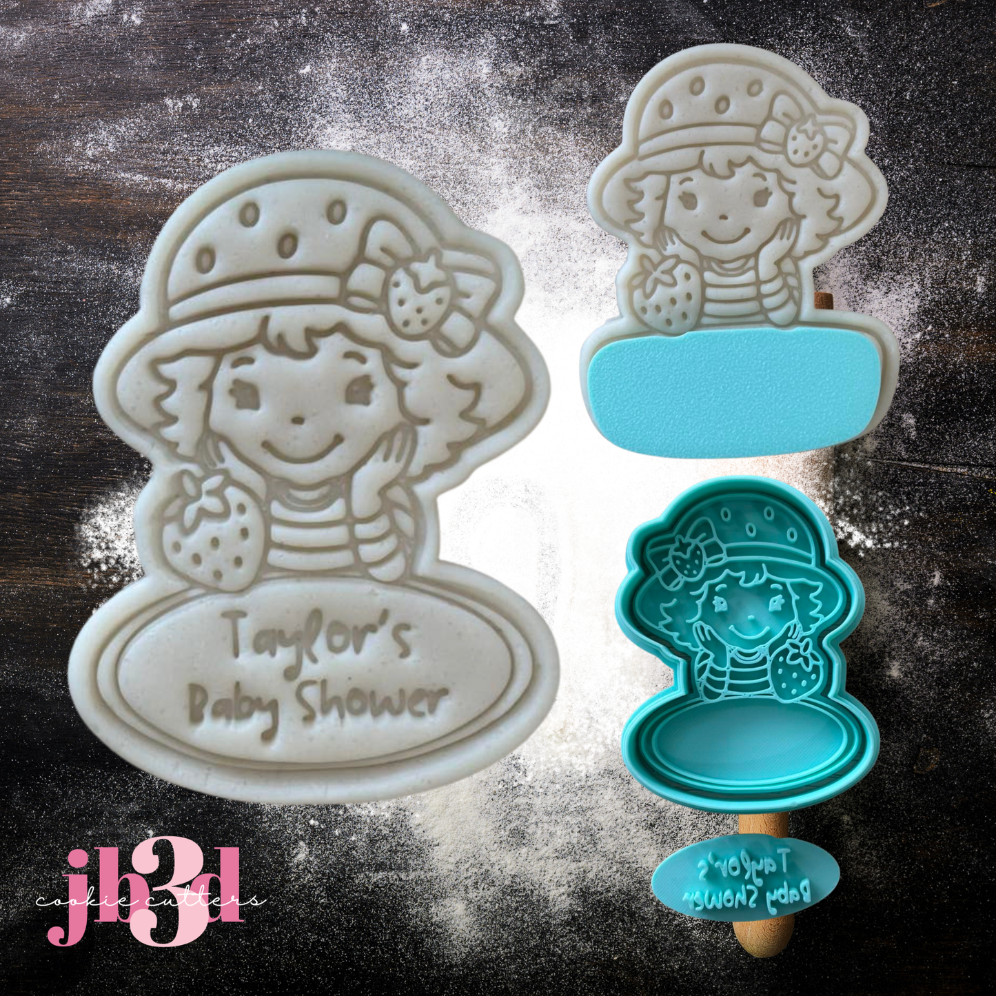 Custom Names Strawberry Shortcake Baby Shower - Cutters & Embosser Stamps