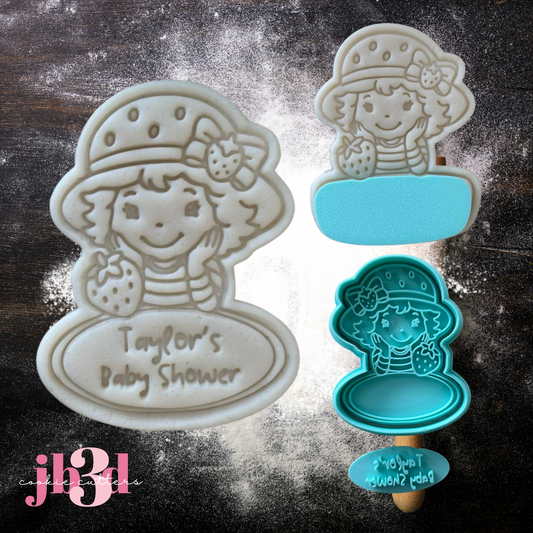 Custom Names Strawberry Shortcake Baby Shower - Cutters & Embosser Stamps