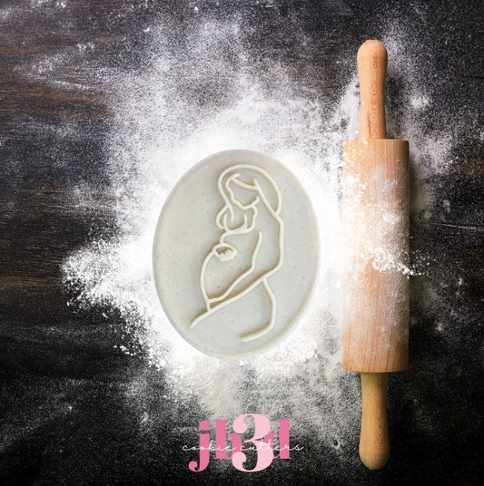 Pregnant Lady Oval  - Cutter & Debosser Stamp