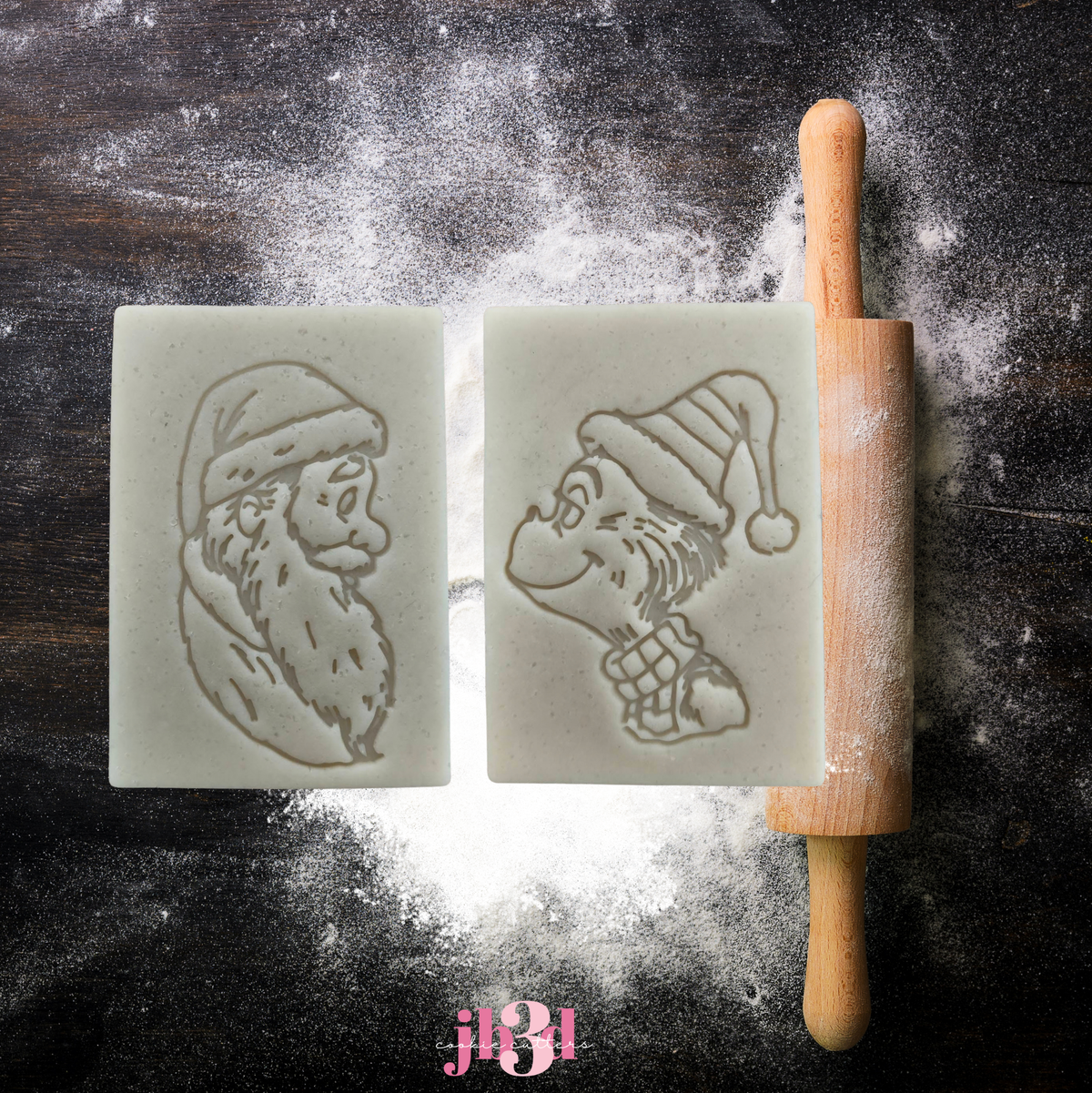 Santa & Grinch on Rectangle shapes - Cutters & Embosser Stamps