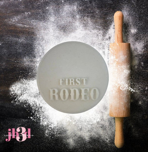 DIY - First Rodeo (Room above to add name/wording) 70mm Debosser Stamp