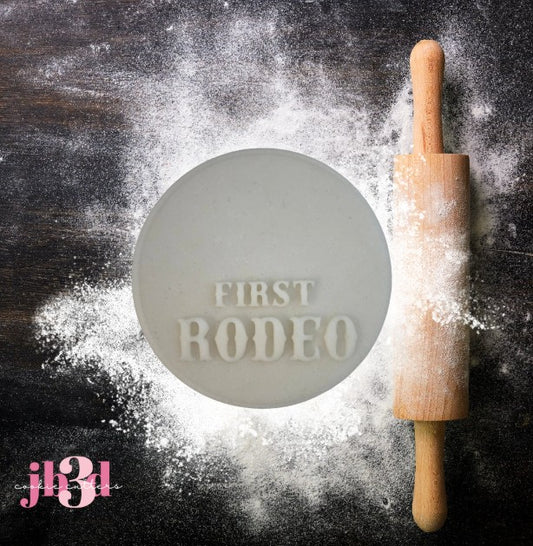 DIY - First Rodeo (Room above to add name/wording) 70mm Debosser Stamp