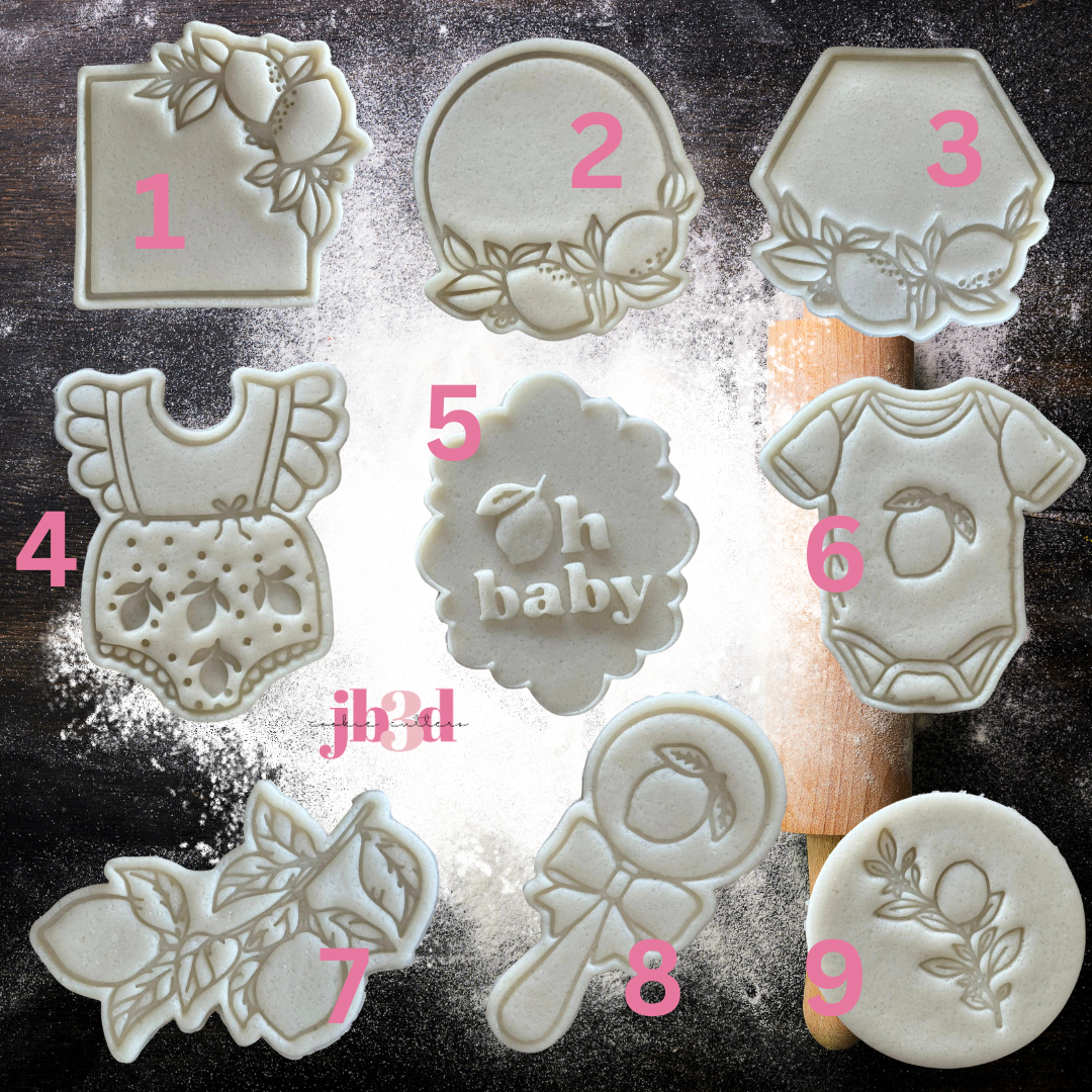 Lemon Baby Shower - Cutters & Embosser Stamps