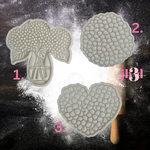 Hydrangea Flowers x 3 designs - Cutters & Embosser Stamps