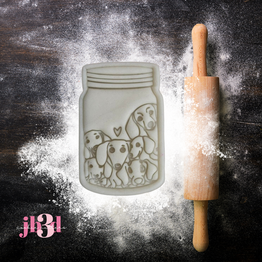 Jar of Dachshunds (Sausage dog) - Cutter & Embosser Stamp