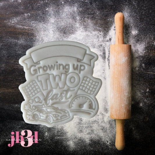 DIY Name Growing up TWO fast - Cutter & Embosser Stamp