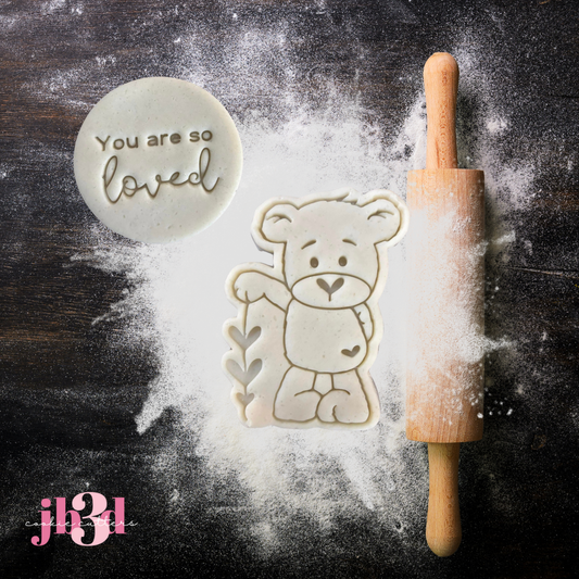 You are so loved BEAR set - Cutter & Embosser Stamps